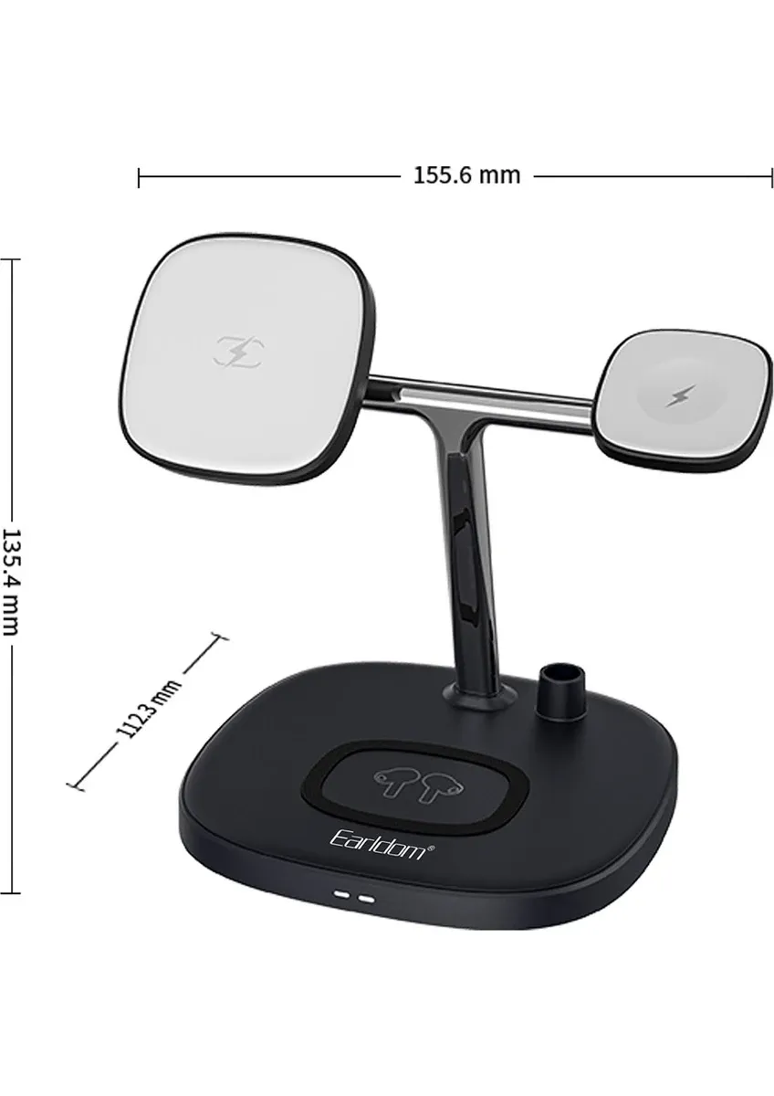 Kablosuz Şarj İstasyonu - Telefon, Saat, AirPods ve Kalem İçin 4’ü 1 Arada