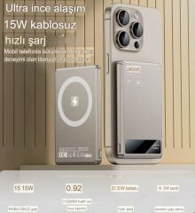 Yesido 5000mAh Ultra İnce 15W Kablosuz Hızlı Şarj Power bank