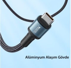 Yesido CA79 60W Çift Taraflı Type-C Şarj Kablosu 2M